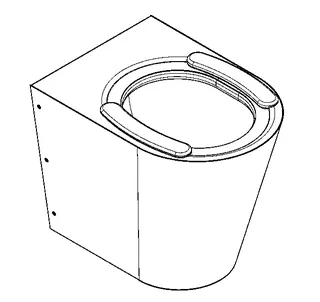 Aquarotter T-WC, CAMPUS, Edelstahl, wandhängend, 360x412x500 mm, Sitzbacken, S. bodenlang – Bild 2