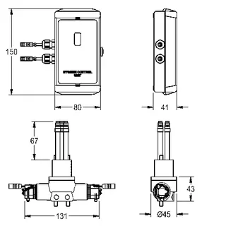 Aquarotter Hygieneeinheit, F5, Wandmontage, f. EHM F5 125 mm, f. Batt. oder Netzteil – Bild 3