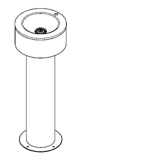 Aquarotter Standtrinkbrunnen, ANIMA, Edelstahl, 325x900x325 mm, Hahnloch – Bild 2