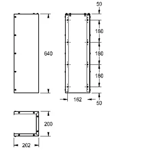 Aquarotter Schürze, ANIMA, Edelstahl, 200x640x202 mm, bodenlang – Bild 3