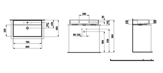 Aufsatz-Waschtisch K-LAUFEN 460x1000x145 1 Hahnloch mit Überlauf Standardablauf weiß – Bild 3