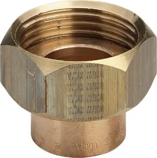 Viega Verschraubung 94359 flachdichtend in 22mm x G1 Rotguss