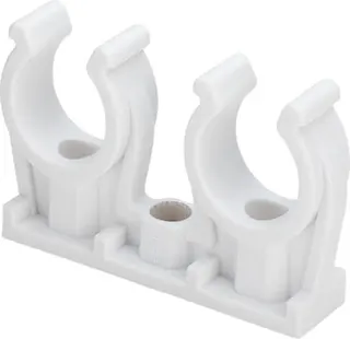 Viega Rohr-Clip 94826C2 doppelt in 10mm Kunststoff weiss
