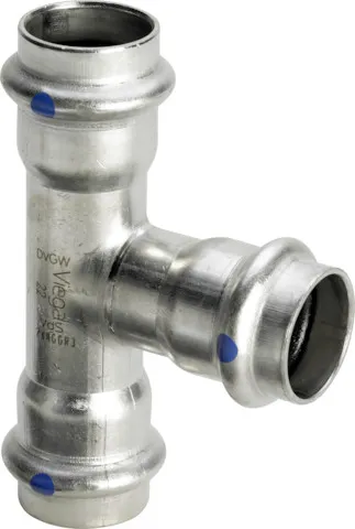 Viega T-Stück mit SC Sanpress Inox 2318LF in LABS-frei in 28mm