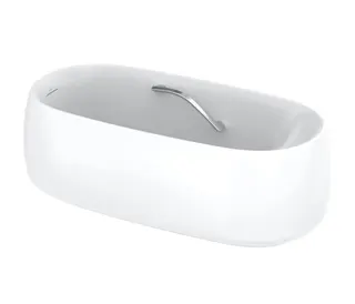 TOTO Floating Badewanne, rund freistehend mit Wannengriff