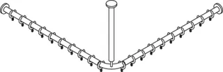 HEWI VH-Stange,matt,AM1/2:883,kürzb., 18 Ringe, Deckenabh. A:500 anthrazitgrau – Bild 5