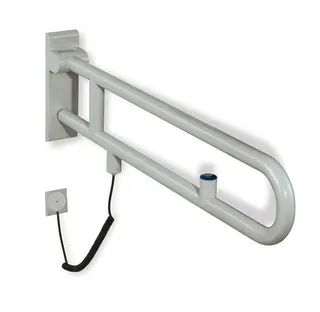 HEWI Stützklappgriff drehb. Ser 801, WC-Spülung, L:700mm anthrazitgrau – Bild 2