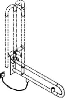 HEWI Stützklappgriff drehb. Ser 801, WC-Spülung, L:850mm umbra – Bild 4