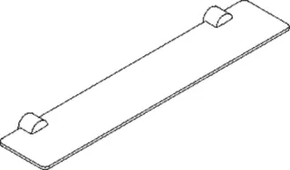 HEWI Ablage Sys 815, 600mm, Edelstahl chr. , Glasplatte satiniert – Bild 3