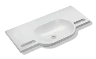 HEWI Waschtisch mit Griffmulden, 850 x 415mm, o. Überlauf, o. Hahnloch – Bild 2