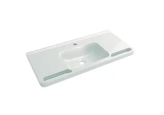 HEWI Waschtisch, Schwallkante, eckige Mulde, 850x400mm, 1 HL