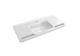 HEWI Waschtisch, Schwallkante, eckige Mulde, 850x400mm, 1 HL – Bild 2