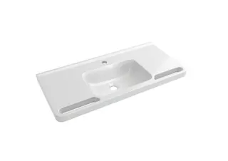 HEWI Waschtisch, Schwallkante, eckige Mulde, 850x400mm, 1 HL – Bild 3