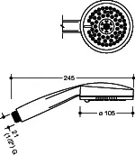 HEWI Handbrause, d:105 mm, 3 Strahl, Chrom – Bild 4