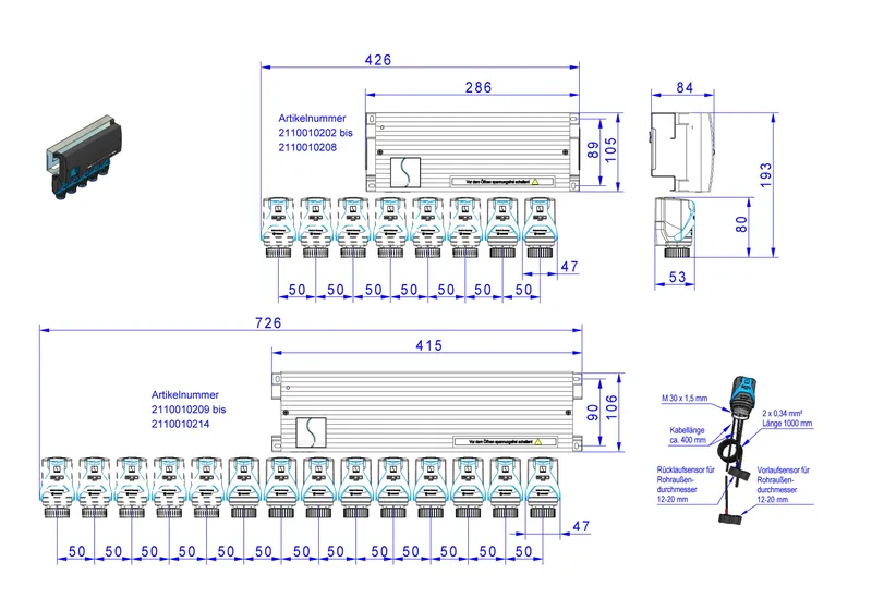 strawa Comfort strawalogiX RT6-STA8 EGO M30-Regelantrieb 230V + Vorv. 6 Hkr.