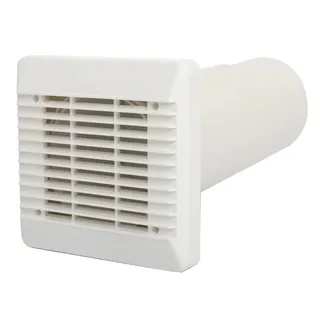 comfort-Wanddurchführung mit Außenwand- gitter Durchmesser 100mm weiß
