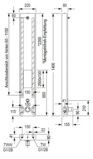CONTI+ CONGENIAL el. PZ Duschpan. Netz Therm. Desinfektion Thermo. Edelst. DN15 – Bild 4