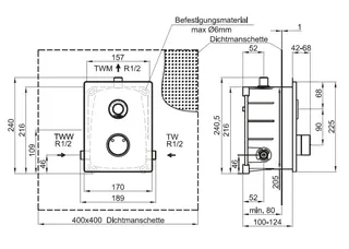 CONTI+ CONGENIAL FIT el. PZ Dusche Netz FM eckig Thermost. Edelst. DN15 – Bild 4