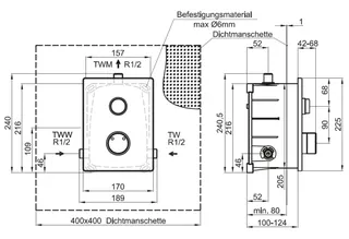 CONTI+ CONGENIAL FIT Dusche UP W-hyd. FM eckig Thermost. Chrom DN15 – Bild 4