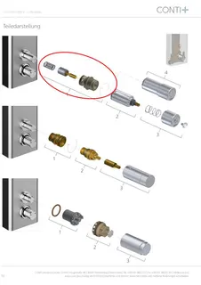 CONTI+ Kolbenkopfstück Ölhydraulik mit Feder, Spindel, Aufnahme und Seegerring – Bild 3