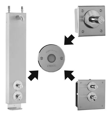 CONTI+ Umrüstset Dusche Selbstschluss - Batterie 65 mm
