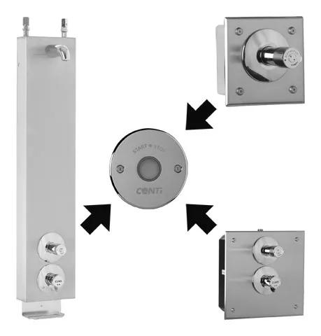 CONTI+ Umrüstset Dusche Selbstschluss - Batterie 90 mm