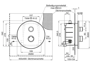 CONTI+ CONGENIAL FIT Dusche UP Auf-/Zu FM rund TD Thermost. Edelst. DN15 – Bild 4