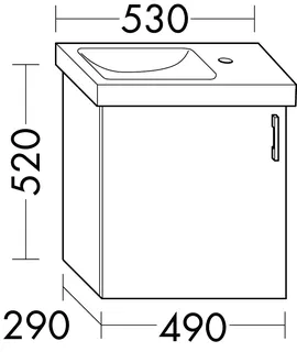 sanibel-Waschtisch-Unterbau 2.0 FLEX WXNR049L 490mm breit 1 Tür links Eiche Rost – Bild 2