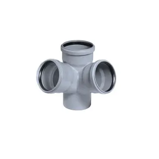 HT Schallschutz Eck-Doppelabzweig mit Gummidichtringen 67° DN110/110/110