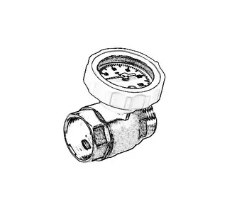 TECEfloor Kugelhahn mit Thermometer IG 1" x AG 1"