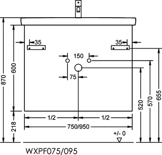 sanibel-Waschtisch-Unterbau 2.0 FLEX WXPF075 750mm breit Schubl/Auszug Graphit Matt – Bild 4