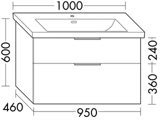 sanibel-Waschtisch-Unterbau 2.0 FLEX WXPF095 950mm breit Schubl/Auszug Weiß Matt – Bild 2