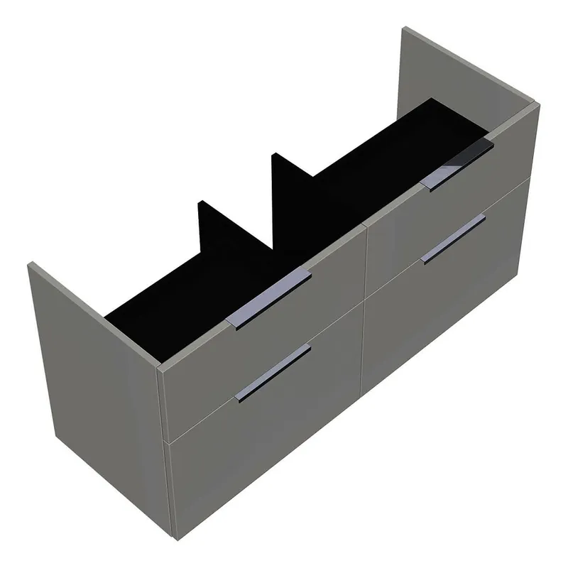 sanibel-Waschtisch-Unterbau 2.0 FLEX WXPF125 1250mm 2 Schubl/2 Auszüge Weiß Glänzend