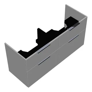 sanibel-Waschtisch-Unterbau 2.0 FLEX WXPG125 1250mm 2 Schubl/2 Auszüge Weiß Matt