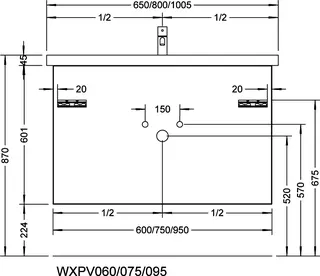 sanibel-Waschtisch-Unterbau 2.0 FLEX WXPV095 920mm breit Schubl/Auszug Eiche Rost – Bild 2