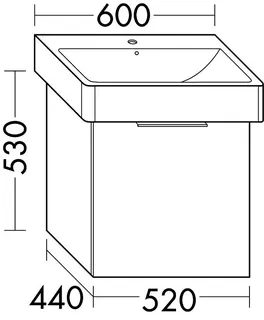 sanibel-Waschtisch-Unterbau 2.0 FLEX WXGS052 520mm breit 1 Auszug Eiche Rost – Bild 2