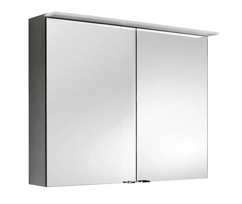 sanibel-Spiegelschrank ALU-TREND WLA-D 600x716x150mm LED-Leuchte 2-türig