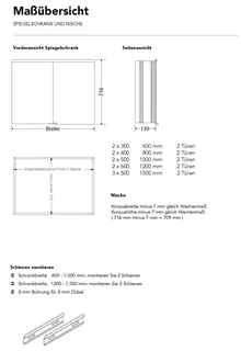 sanibel-Spiegelschrank ALU-TREND WLA-D Wandeinbau 600x716x150mm LED 2-türig – Bild 2