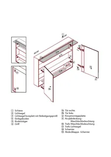 sanibel-Leuchteinheit zu Spiegelschrank ALU-TREND A17 1000mm LP1000