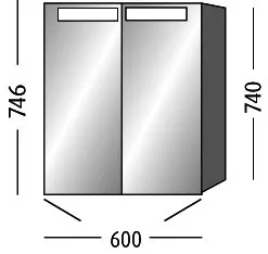 sanibel 5001 Spiegelschrank SD51067 600x746x149mm Sandgrau-Matt – Bild 3
