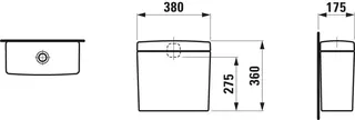 Laufen Spülkasten PRO 175x380x360 Wasseranschluss hinten weiß – Bild 2