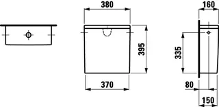 Spülkasten K-LAUFEN 160x380x395 Wasseranschluss seitlich weiß – Bild 2