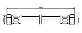 NEOPERL TECHLINE NT Panzerschlauch DN32 IG x IG, 1 1/4" x 1 1/4" 100 cm – Bild 2