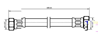 NEOPERL TECHLINE NT Panzerschlauch DN40 IG x IG, 1 1/2" x 1 1/2" 100 cm – Bild 2