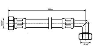 NEOPERL NEOFLEX Panzerschlauch DN13 IG x IG gebogen, 3/4" x 3/4" 300 cm – Bild 2