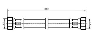 NEOPERL TECHLINE NT Panzerschlauch DN25 IG x IG, 1" x 1" 100 cm – Bild 2