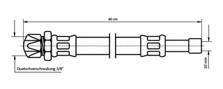 NEOPERL NEOFLEX Panzerschlauch DN8 Quetschv x Rohrst, 3/8"/10mm x 10mm 40cm – Bild 2