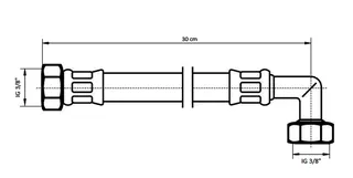 NEOPERL NEOFLEX Panzerschlauch DN8 m. VS IG x IG gebogen, 3/8" x 3/8" 30 cm – Bild 2