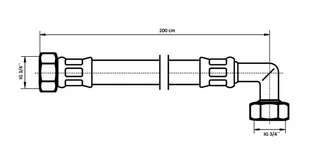 NEOPERL NEOFLEX Panzerschlauch DN10 IG x IG gebogen, 3/4" x 3/4" 200 cm – Bild 2