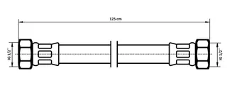 NEOPERL NEOFLEX Panzerschlauch DN10 IG x IG, 1/2" x 1/2" 125 cm – Bild 2